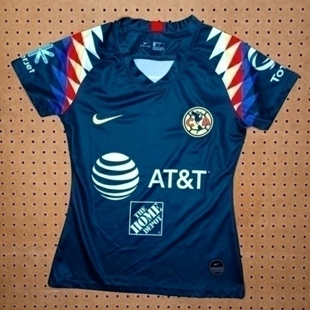 Nike womens gray Caliente Mexico MX drifit vneck soccer futbol jersey L EUC